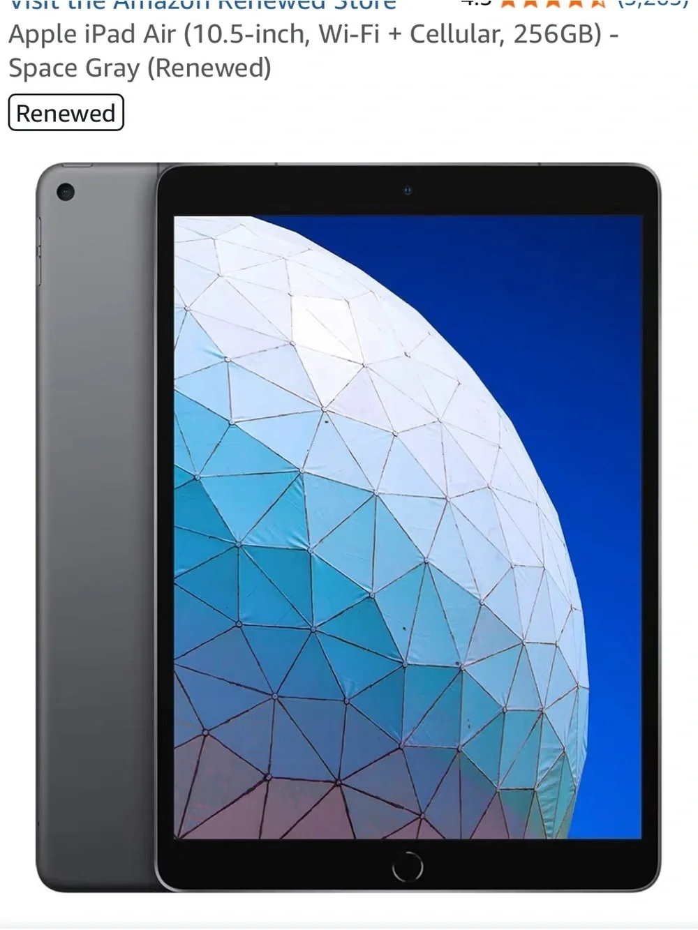 Apple iPad 10.5 inch, 256 GBSpace Gray. Never used.